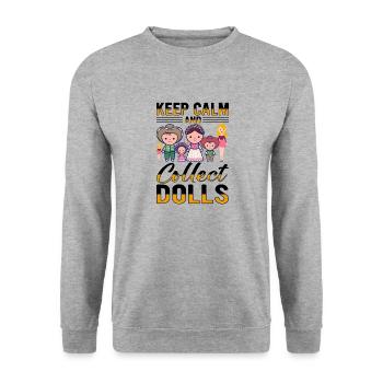 Collectible Doll Porcelain Doll Antique - Unisex Sweatshirt - salt & pepper - Front - Alina (178cm) & Michal (187cm)