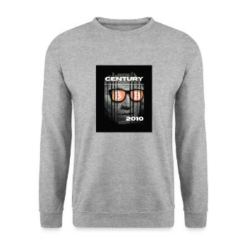 Bitcoin Century - Das Bitcoinlogo - Unisex Pullover - Weißgrau meliert - Vorne - Alina (178cm) & Michal (187cm)