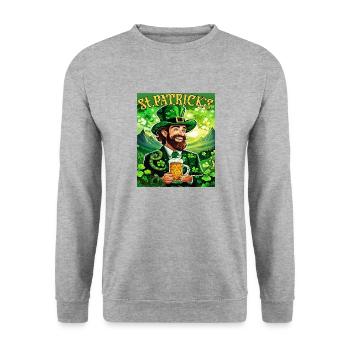 JOUR DE LA SAINT-PATRICK SERPENT BIÈRE TRÈFLE - Sweat-shirt Unisexe - gris chiné - Devant - Alina (178cm) & Michal (187cm)