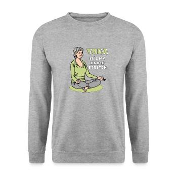 YOGA, C’EST MON GENRE D’ÉTIREMENT - Sweat-shirt Unisexe - gris chiné - Devant - Alina (178cm) & Michal (187cm)