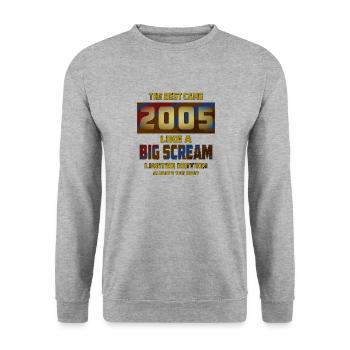JAHRESZAHL JAHR 2005 - Unisex Pullover - Weißgrau meliert - Vorne - Alina (178cm) & Michal (187cm)