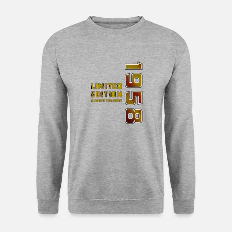 JAHRESZAHL 1958 - Unisex Pullover - Weißgrau meliert