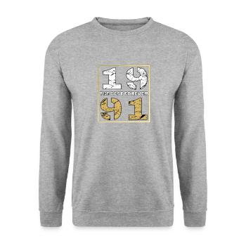 THE BEST FOREVER 1991 - Unisex Pullover - Weißgrau meliert - Vorne - Alina (178cm) & Michal (187cm)