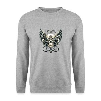Guardian Embrace Skull Shirt NICU Mom's Hope and - Unisex Sweatshirt - salt & pepper - Front - Alina (178cm) & Michal (187cm)