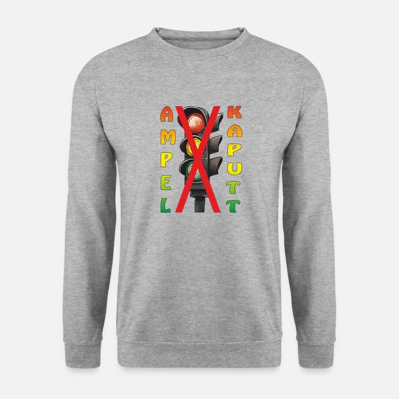 AMPEL KAPUTT - Unisex Pullover - Weißgrau meliert
