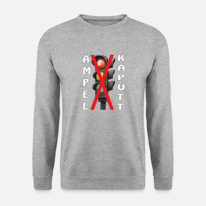 AMPEL KAPUTT - Unisex Pullover - Weißgrau meliert