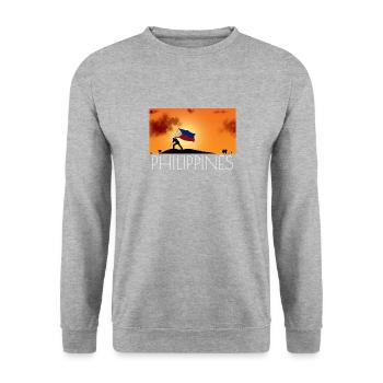 Philippines drapeau philippin fierté je cadeau - Sweat-shirt Unisexe - gris chiné - Devant - Alina (178cm) & Michal (187cm)
