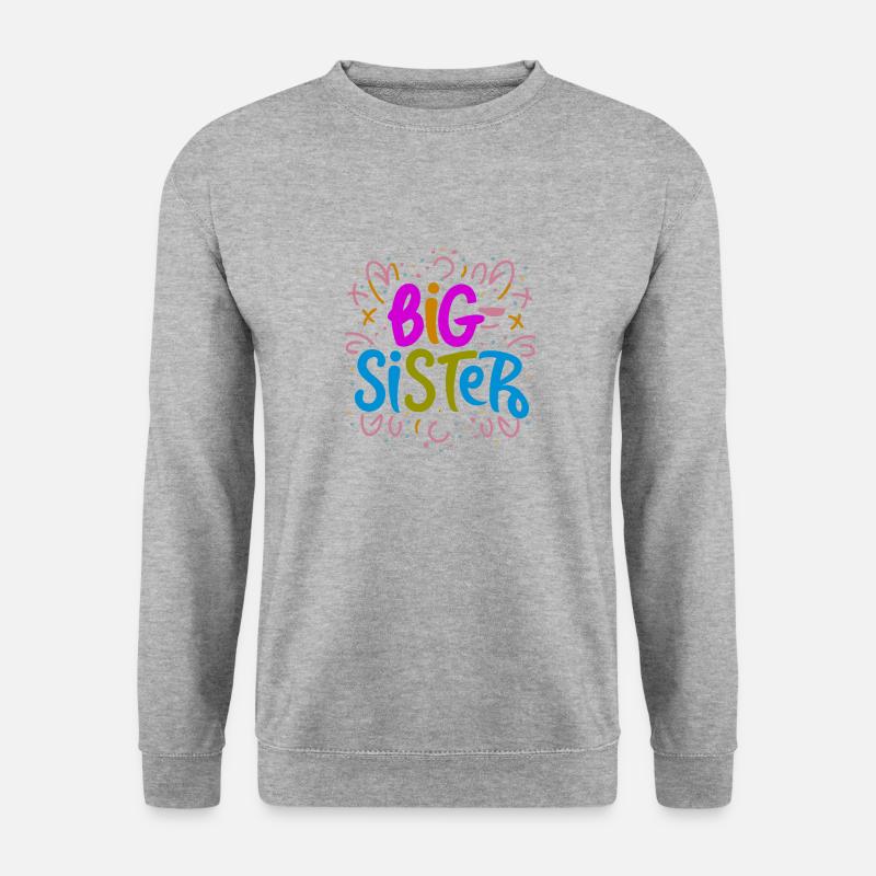 GROßE SCHWESTER - Unisex Pullover - Weißgrau meliert