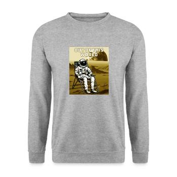 ASTRONAUT OUT OF THIS WORLD - Unisex Pullover - Weißgrau meliert - Vorne - Alina (178cm) & Michal (187cm)