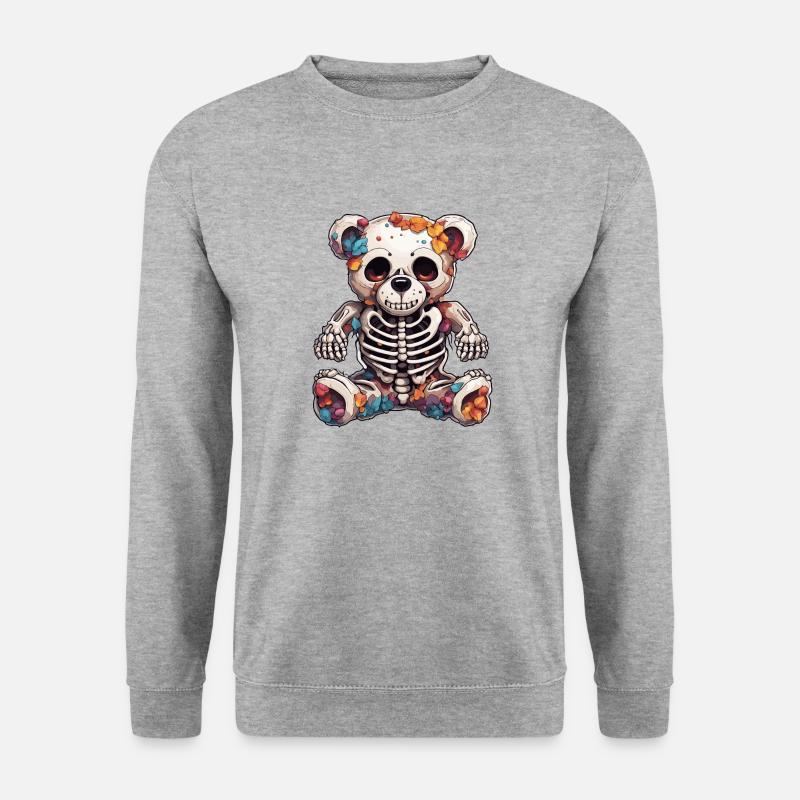 Teddybär / Kuscheltier / Stofftier / Geschenkidee - Unisex Pullover - Weißgrau meliert