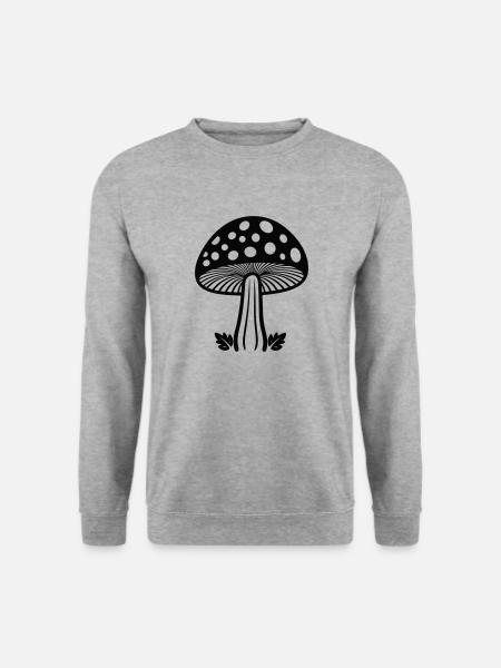 Pilz - Unisex Pullover - Weißgrau meliert