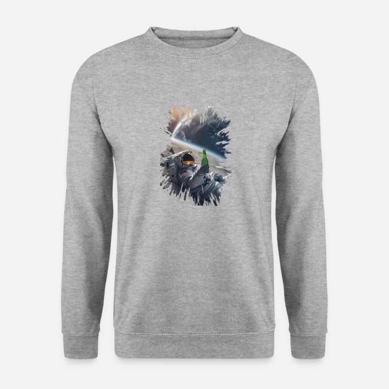 Astronaut with beer - Unisex Sweatshirt - salt & pepper
