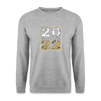 THE BEST FOREVER 2022 - Unisex Pullover - Weißgrau meliert - Vorne - Alina (178cm) & Michal (187cm)