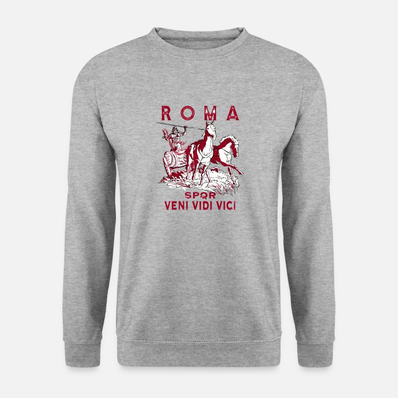 ROMA STREITWAGEN SPQR VENI VIDI VICI - Unisex Pullover - Weißgrau meliert