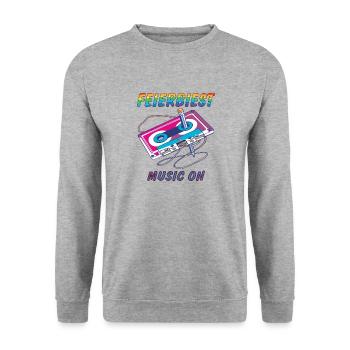 CASSETTE FEIERBIEST MUSIC ON - Unisex Sweatshirt - salt & pepper - Front - Alina (178cm) & Michal (187cm)