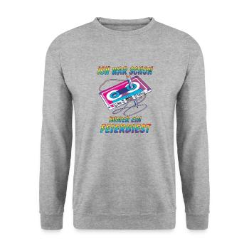 CASSETTE PARTY BEAST - Unisex Sweatshirt - salt & pepper - Front - Alina (178cm) & Michal (187cm)