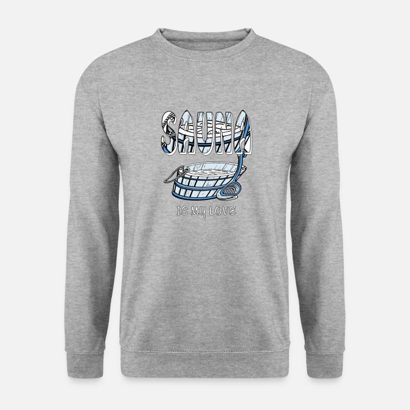 SAUNA IS MY LOVE - Unisex Pullover - Weißgrau meliert