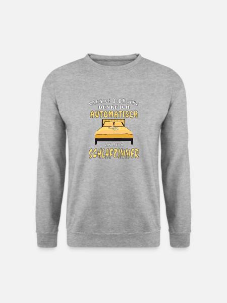 BED AUTOMATICALLY THINK OF BEDROOM - Unisex Sweatshirt - salt & pepper