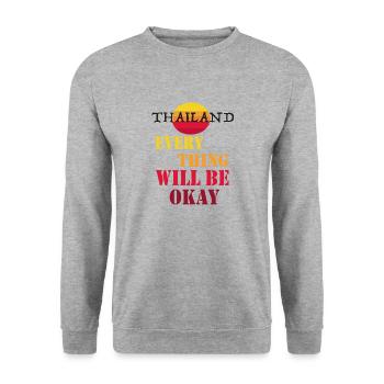 Thailand alles wird gut! - Unisex Pullover - Weißgrau meliert - Vorne - Alina (178cm) & Michal (187cm)