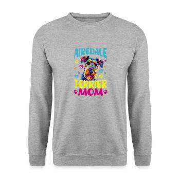 Airedale Terrier Dog Breed Airedale Terrier Girl - Unisex Pullover - Weißgrau meliert - Vorne - Alina (178cm) & Michal (187cm)