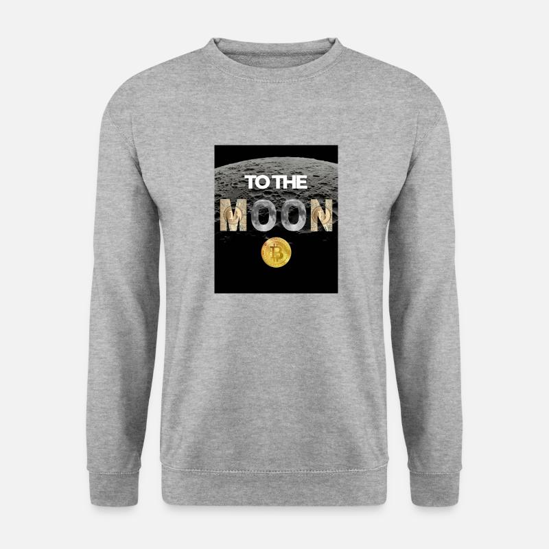 Bitcoin the moon - Variante 13 - Unisex Pullover - Weißgrau meliert