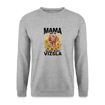 Hungarian Magyar Vizsla Dog Breed Mama of a - Unisex Sweatshirt - salt & pepper - Front - Alina (178cm) & Michal (187cm)
