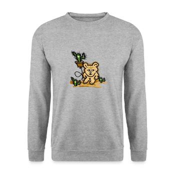 Ours laid dans le sable du désert - Sweat-shirt Unisexe - gris chiné - Devant - Alina (178cm) & Michal (187cm)