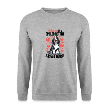 Dog Breed Mama of a Spoiled Rotten Basset Hound - Unisex Sweatshirt - salt & pepper - Front - Alina (178cm) & Michal (187cm)
