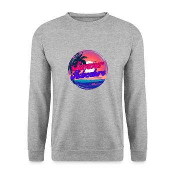 Sommer-Abenteuer - Unisex Pullover - Weißgrau meliert - Vorne - Alina (178cm) & Michal (187cm)