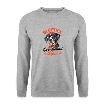 Bluetick Coonhound Dog Bluetick Coonhound Mom - Unisex Sweatshirt - salt & pepper - Front - Alina (178cm) & Michal (187cm)