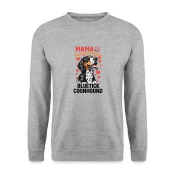 Bluetick Coonhound chien race maman d’un - Sweat-shirt Unisexe - gris chiné - Devant - Alina (178cm) & Michal (187cm)