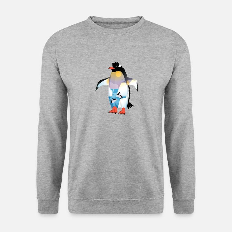 Pinguin - Unisex Pullover - Weißgrau meliert
