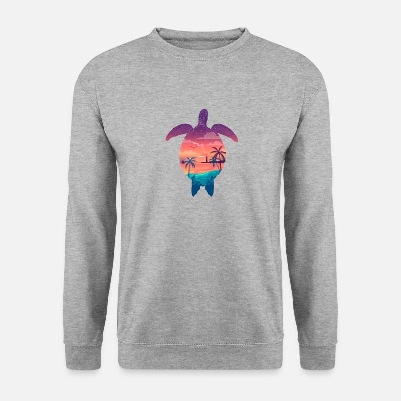 Bunte Schildkröte - Unisex Pullover - Weißgrau meliert