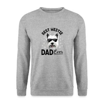 West Highland White Terrier Westie race de chien papa - Sweat-shirt Unisexe - gris chiné - Devant - Alina (178cm) & Michal (187cm)