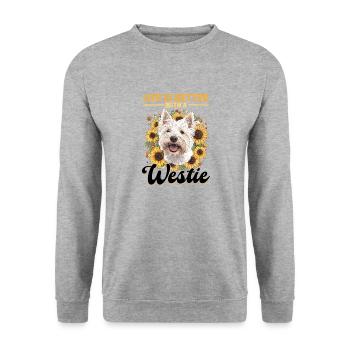 West Highland White Terrier Westie Race de chien - Sweat-shirt Unisexe - gris chiné - Devant - Alina (178cm) & Michal (187cm)