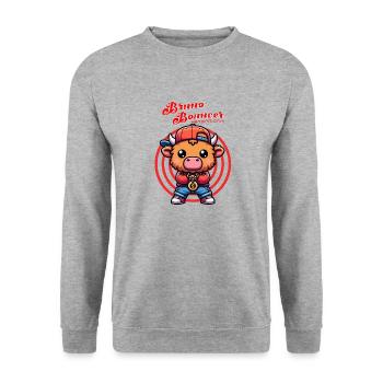 Bruno Bouncer - Bruno the Security Guard - Unisex Sweatshirt - salt & pepper - Front - Alina (178cm) & Michal (187cm)
