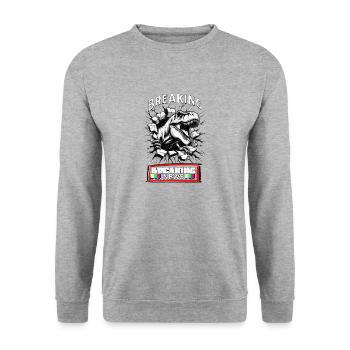The Ultimate Newsbreaker - Unisex Sweatshirt - salt & pepper - Front - Alina (178cm) & Michal (187cm)