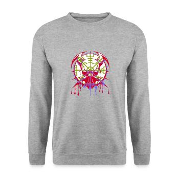 CELTIC MOTIFS AND SKULL AND CROSSBONES - Unisex Sweatshirt - salt & pepper - Front - Alina (178cm) & Michal (187cm)