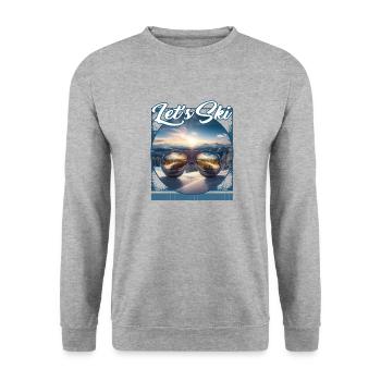 Let’s Ski Masque de ski Snowy Valley Reflection - Sweat-shirt Unisexe - gris chiné - Devant - Alina (178cm) & Michal (187cm)