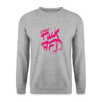 FCK AFD speckled pink - Unisex Sweatshirt - salt & pepper - Front - Alina (178cm) & Michal (187cm)