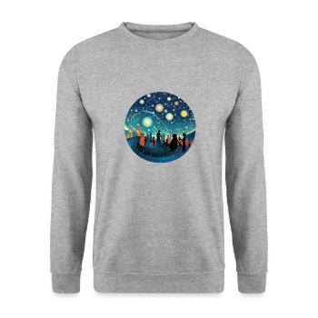 Engagement under the Stars Shirt Activity - Unisex Sweatshirt - salt & pepper - Front - Alina (178cm) & Michal (187cm)