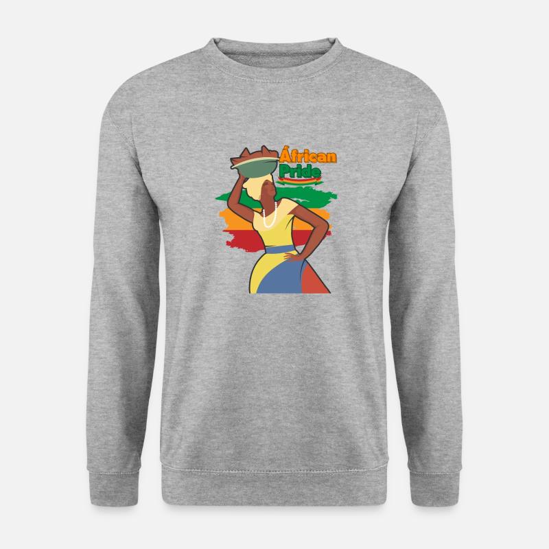 Afrikanischer Stolz - Unisex Pullover - Weißgrau meliert