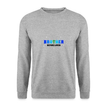 BROTHER Quote - Unisex Pullover - Weißgrau meliert - Vorne - Alina (178cm) & Michal (187cm)