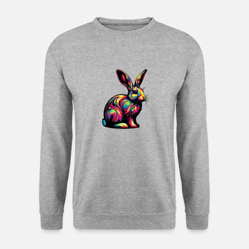 Hase - Unisex Pullover - Weißgrau meliert