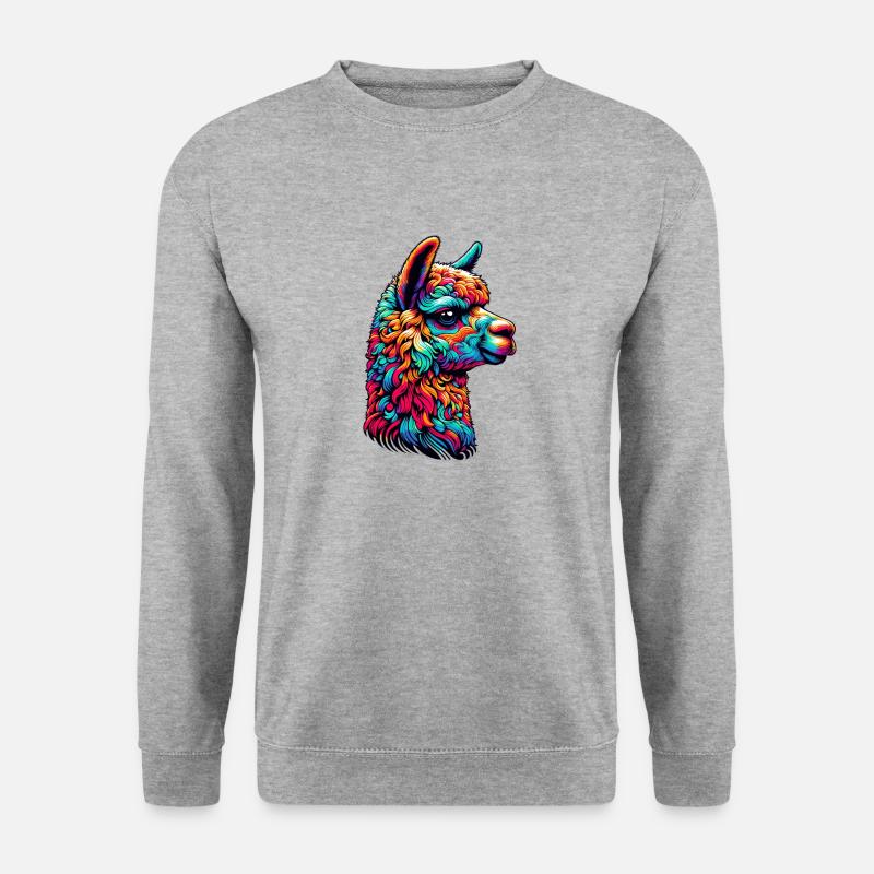Alpakaim - Unisex Pullover - Weißgrau meliert