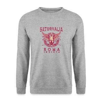 SATURNALIA ROMA INVICTA - Sweat-shirt Unisexe - gris chiné - Devant - Alina (178cm) & Michal (187cm)