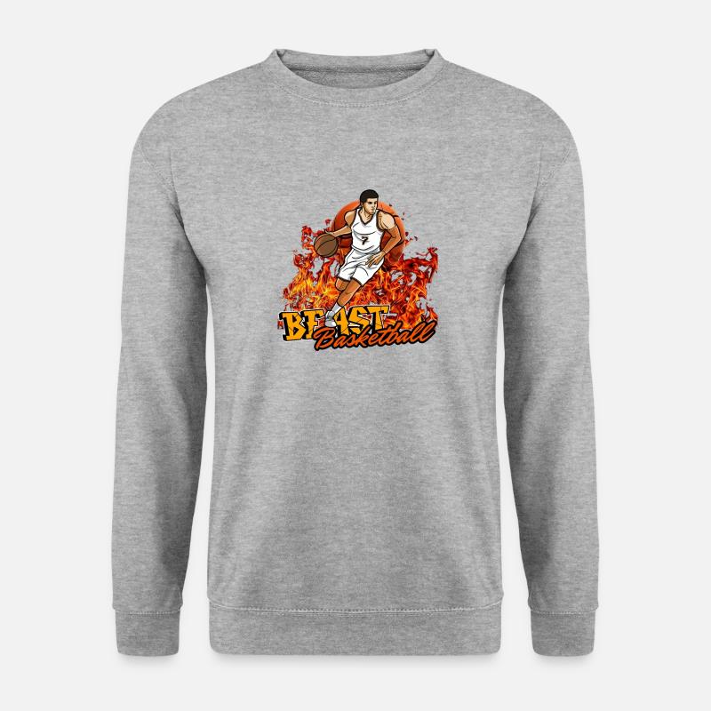 Bestien-Basketball - Unisex Pullover - Weißgrau meliert
