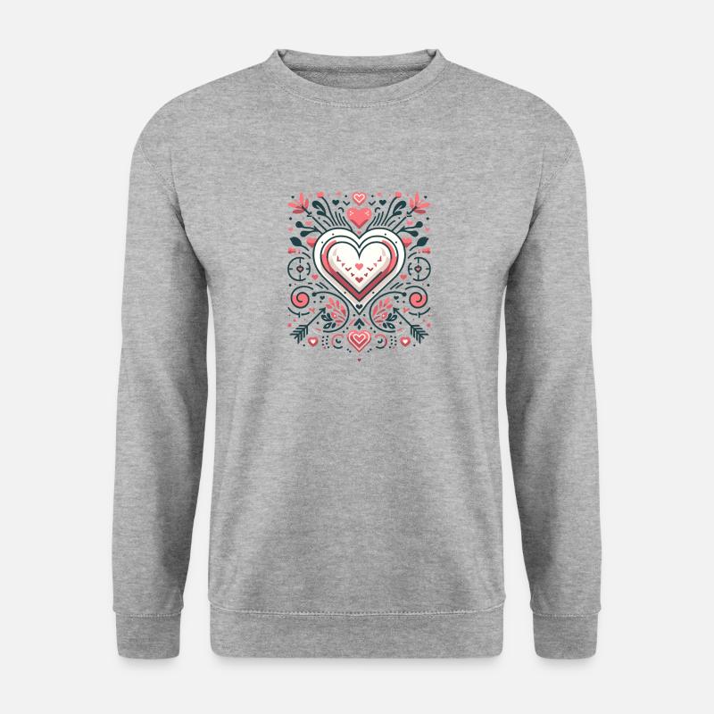 Heart Pattern Minimalist - Unisex Sweatshirt - salt & pepper