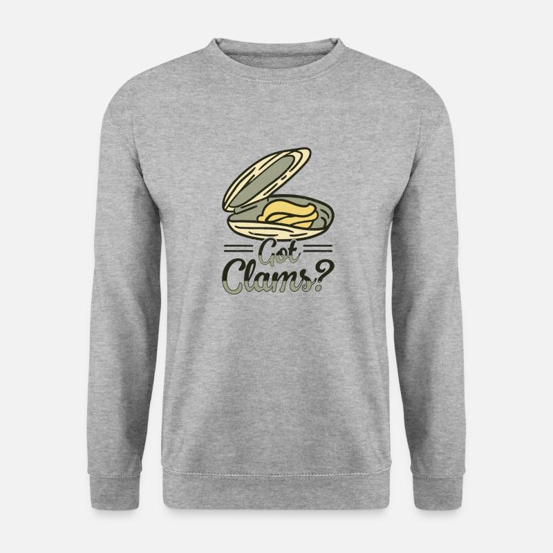Muscheln Meerefrüchte - Unisex Pullover - Weißgrau meliert
