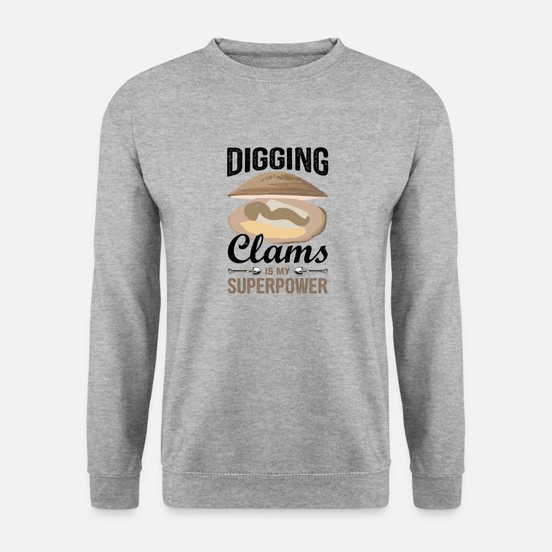 Muscheln Meerefrüchte - Unisex Pullover - Weißgrau meliert
